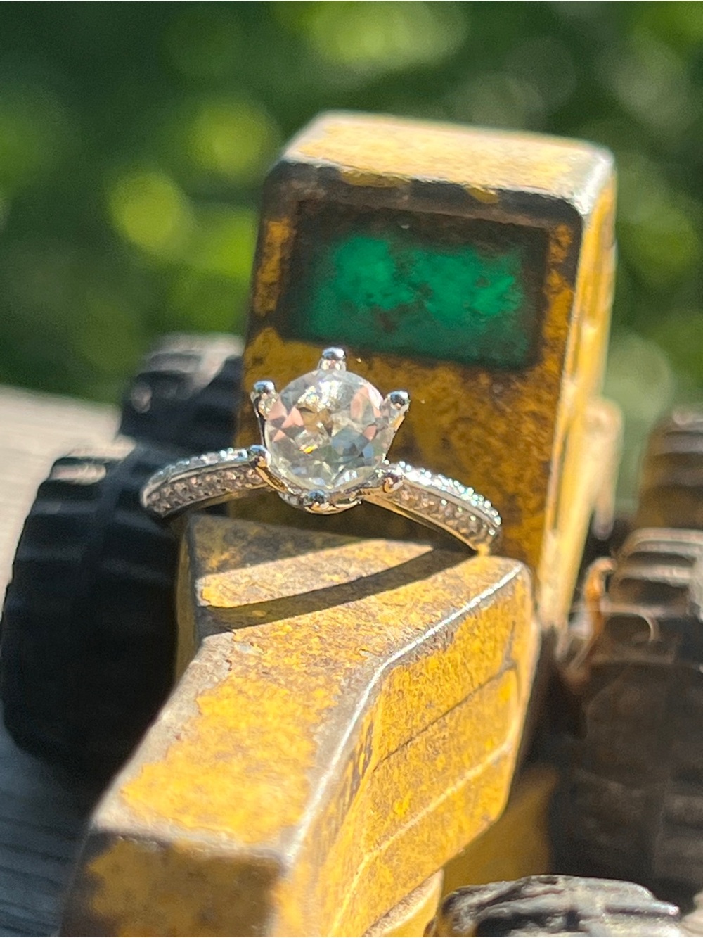 Sterling Silver 1ct Diamond Solitaire Crown Ring